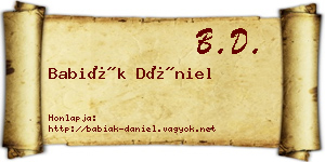 Babiák Dániel névjegykártya